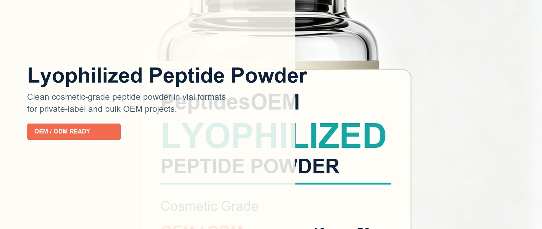 Copper peptide vial and powder product reference