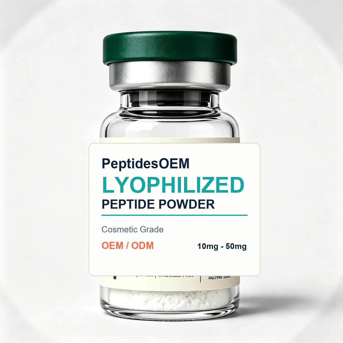 Lyophilized peptide powder vial