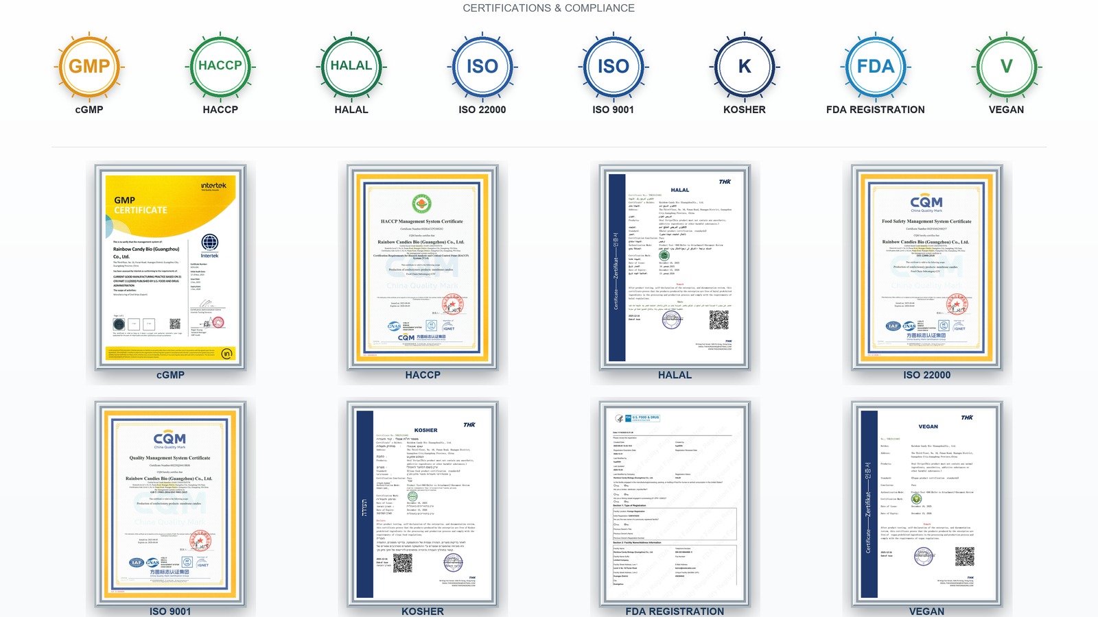 Quality and qualification certificate display